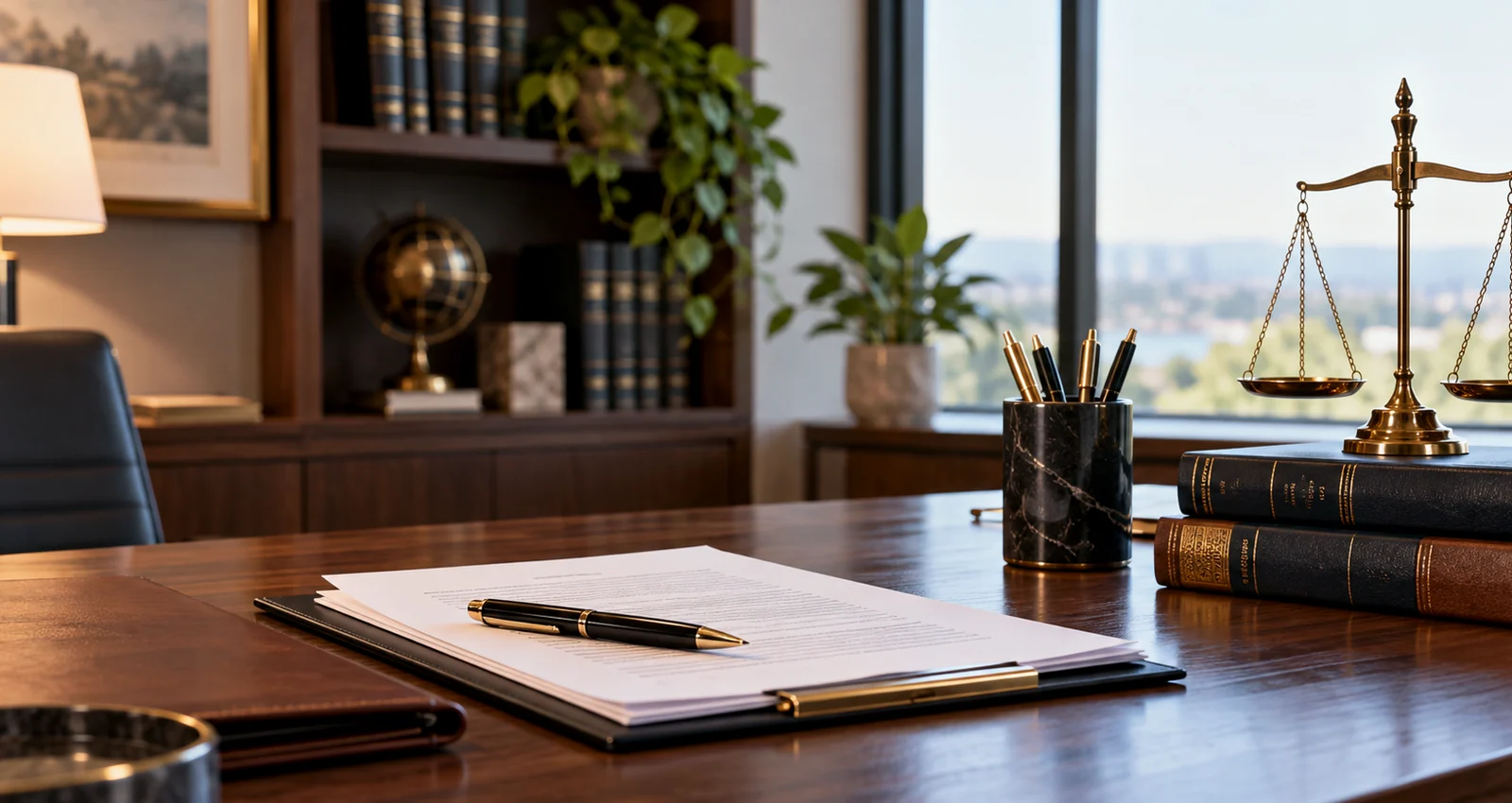 Legal office desk illustrating privacy and information handling