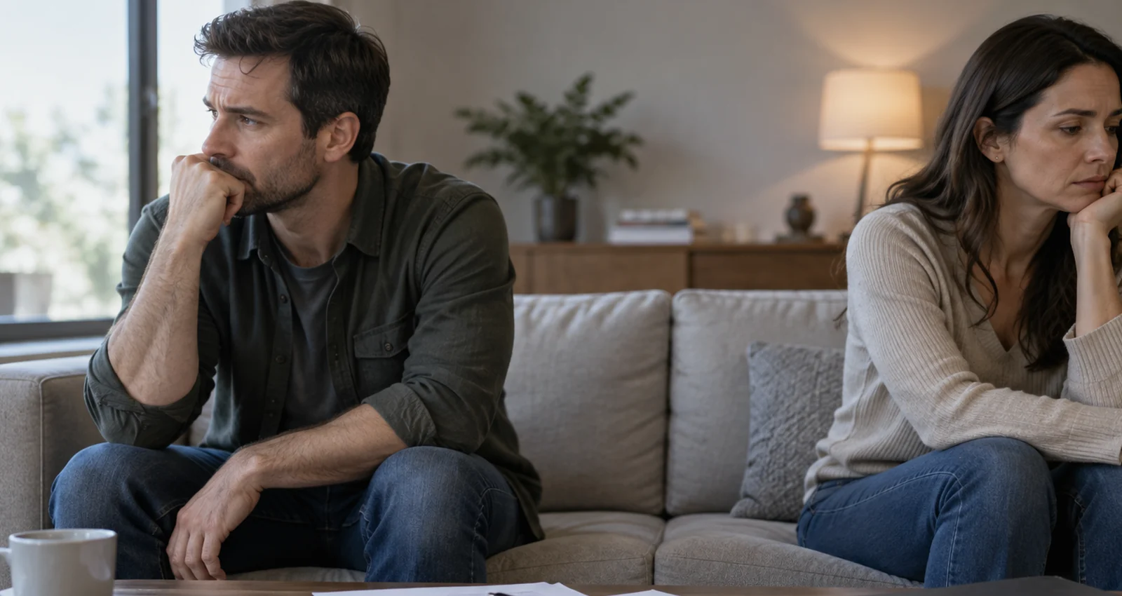 Emotionally distant couple considering separation and moving out